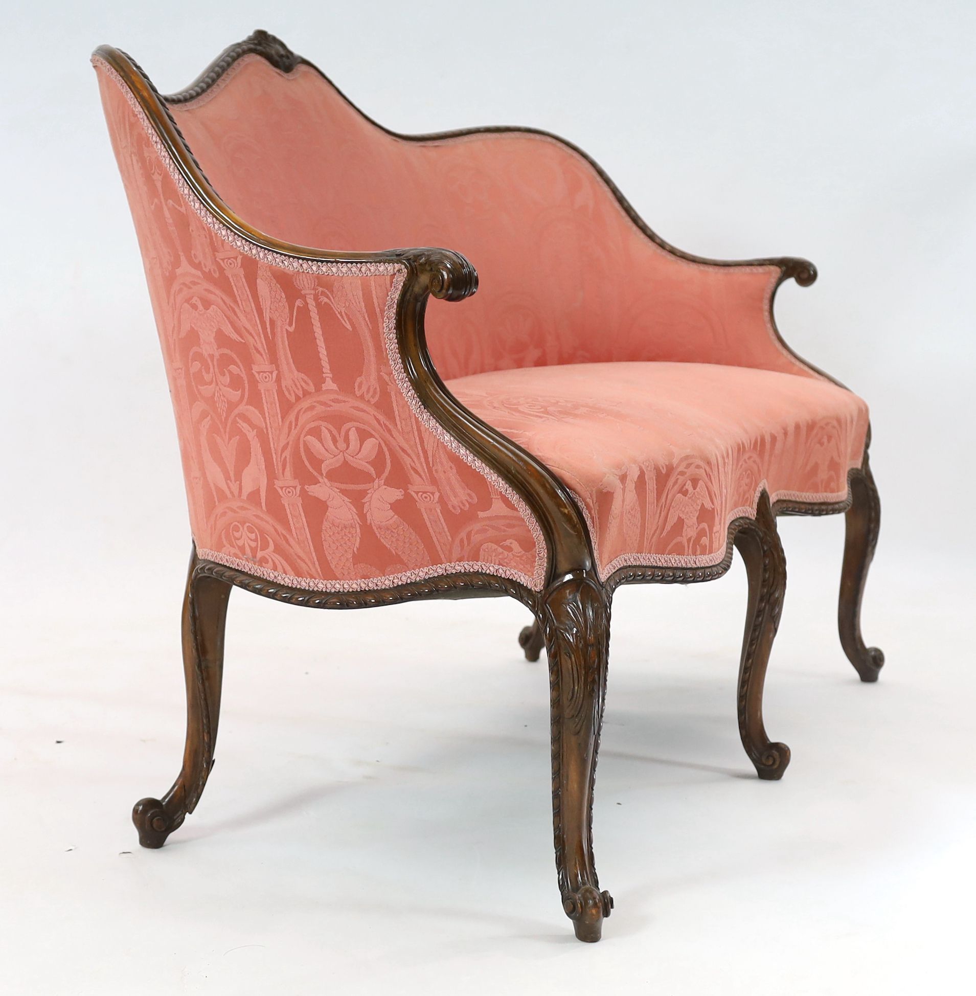 A Hepplewhite style mahogany settee